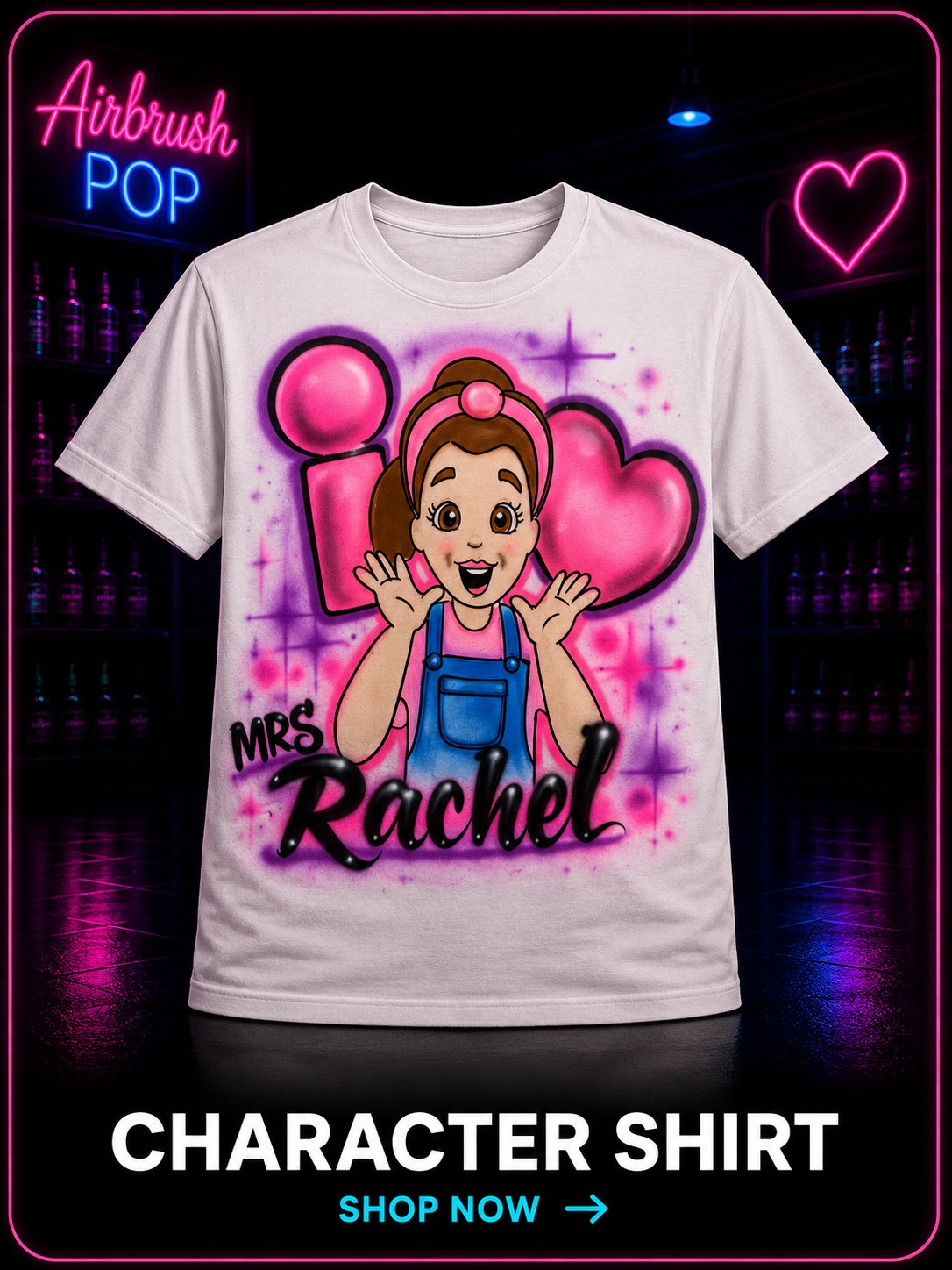 Custom Airbrushed Character Shirt (Not Guaranteed Live)