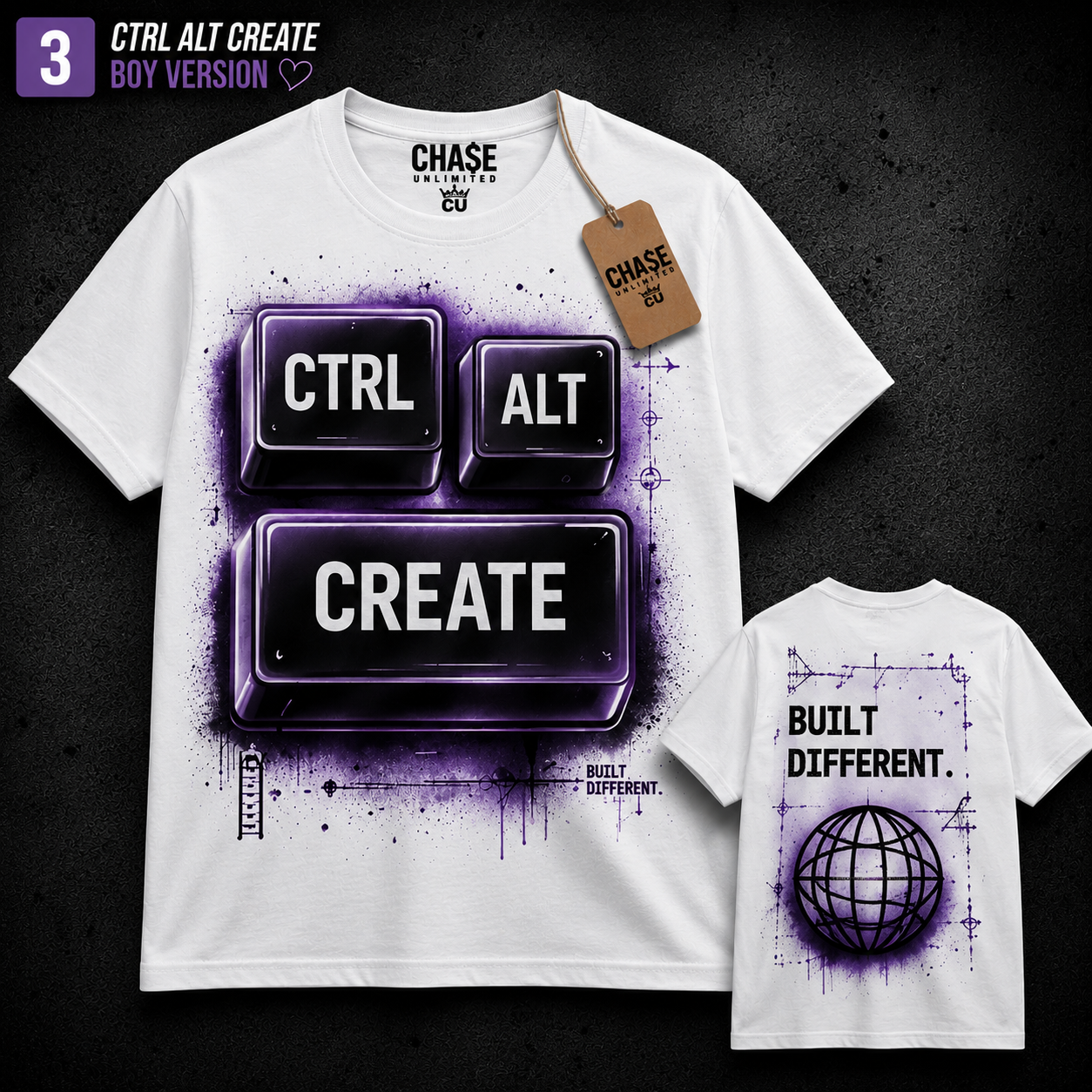 CTRL Chase Unlimited gamer tee purple