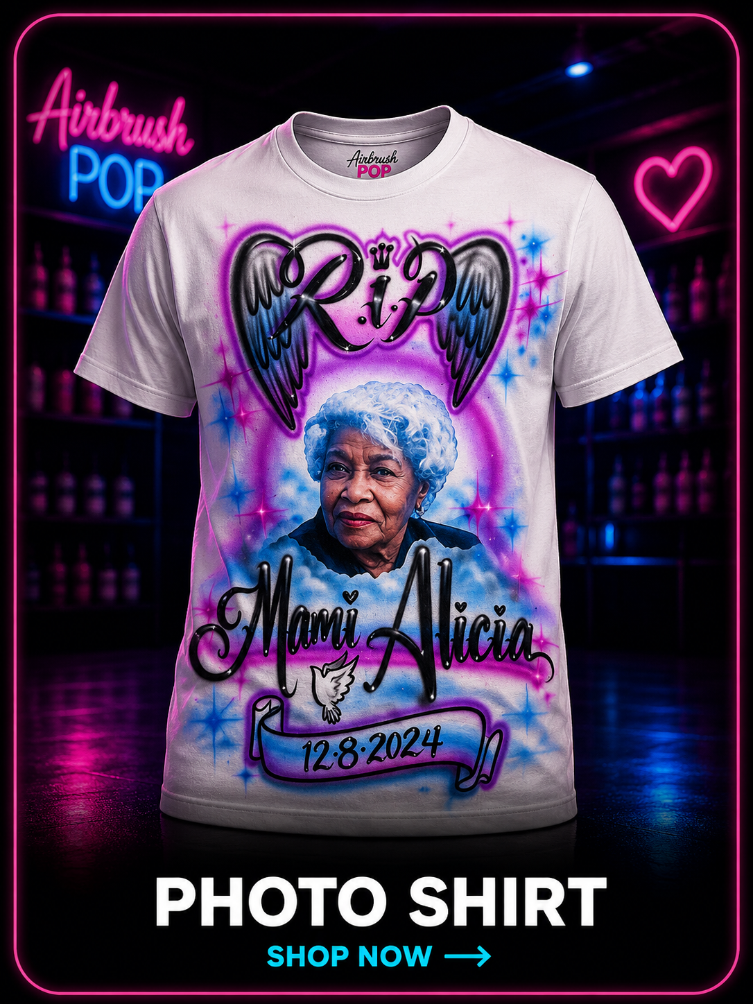 Custom Airbrushed Photo Shirt (Not Guaranteed Live)