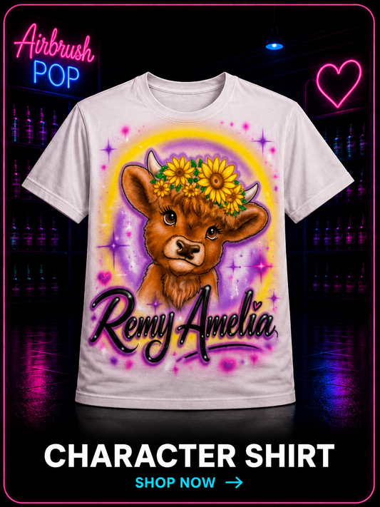 Custom Airbrushed Character Shirt (Not Guaranteed Live)