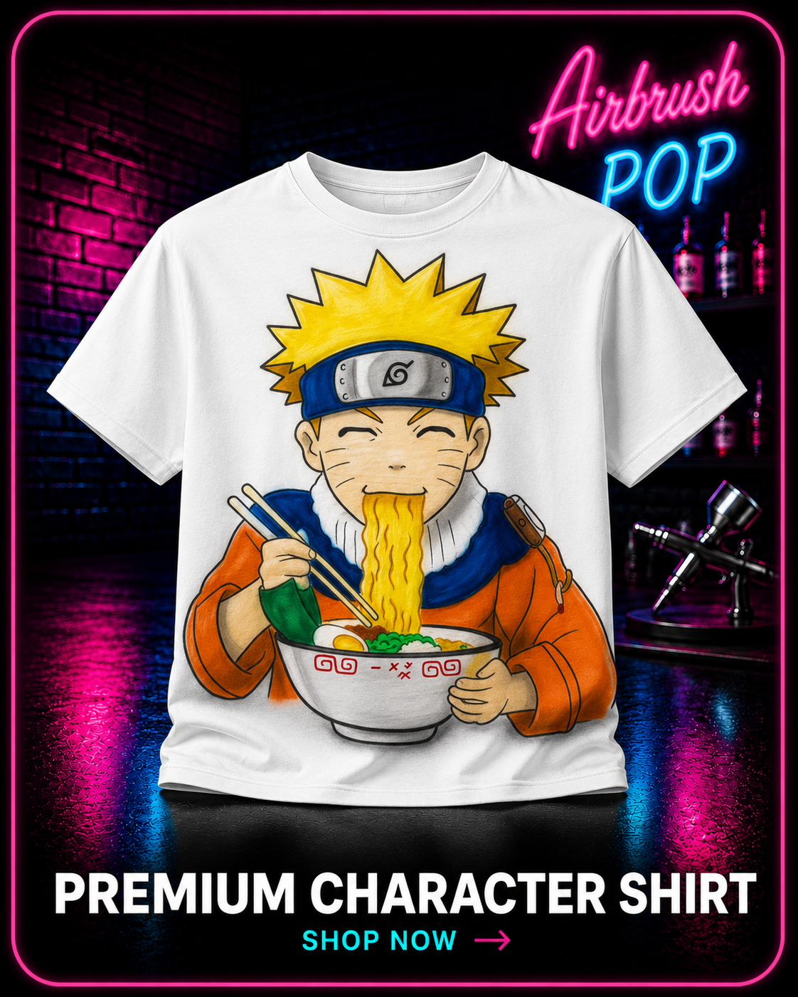 Custom Airbrushed Character Shirt (Not Guaranteed Live)