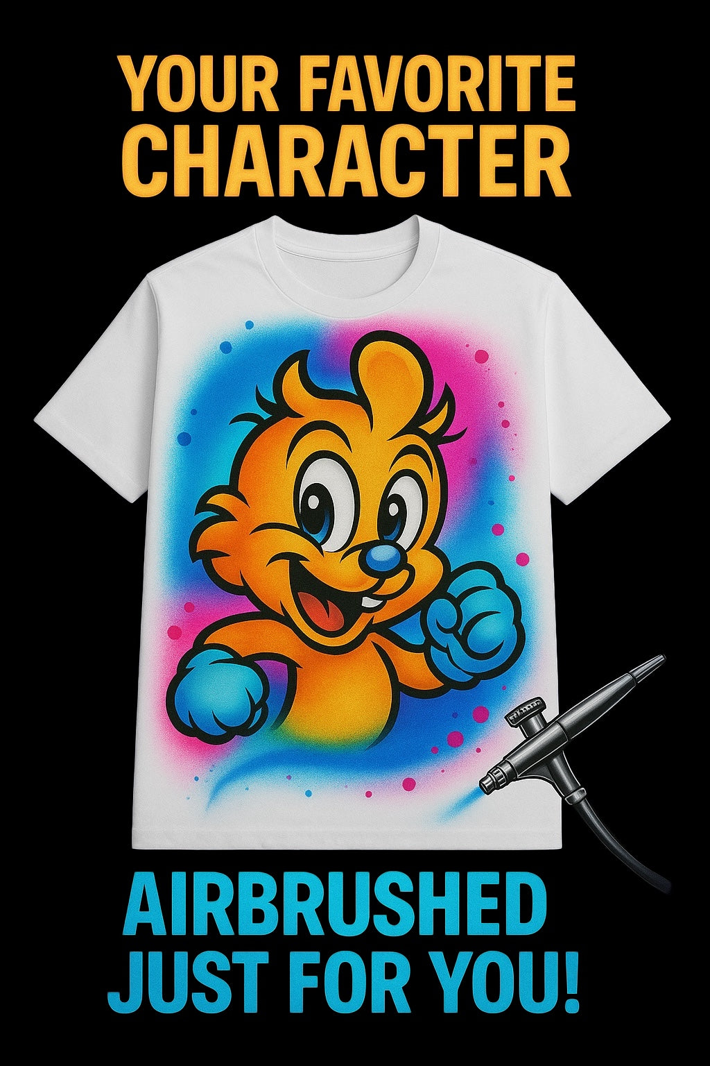 Custom Airbrushed Character Shirt (Not Guaranteed Live)